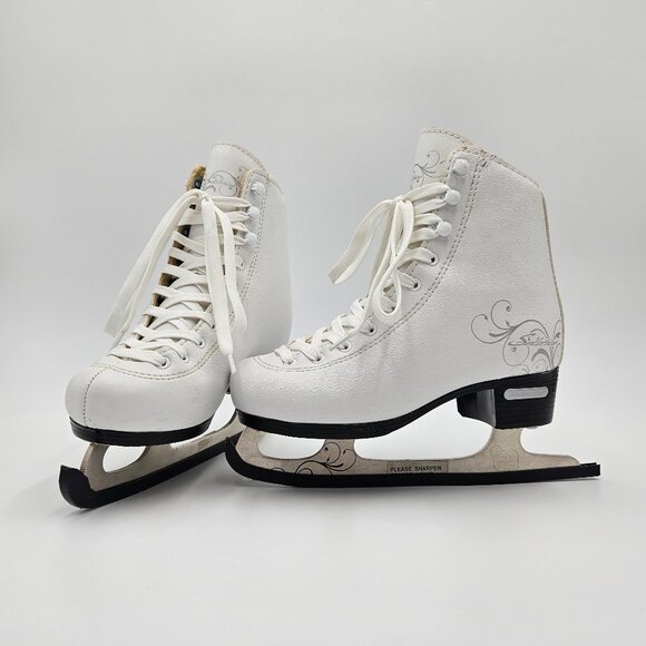 Bladerunner Solstice Ice Skates Youth Size 1 White Figure Skates Stainless Blade - Picture 1 of 12